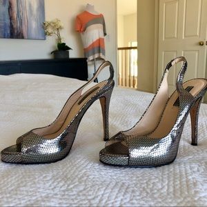 Anne Klein New York Silver Crocodile Heels